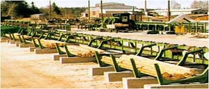 Линия сортировки и окорки бревен на 14 карманов