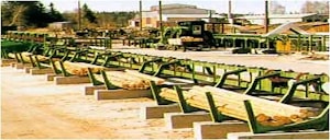 Линия сортировки и окорки бревен на 14 карманов